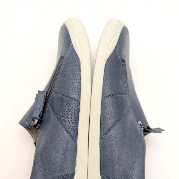 Softwalk Arezzo Sneaker Shoes Side Zip Women's Leather Blue Size US9.5 EU40 - Picture 10 of 12